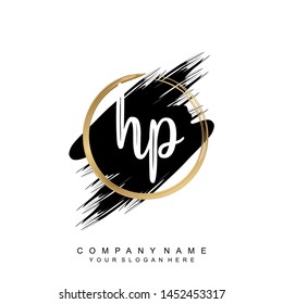 Initial letter HP beautiful handwriting logo vector template