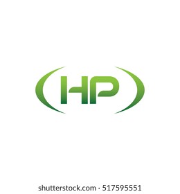 initial letter HP brackets uppercase logo green vector element template design