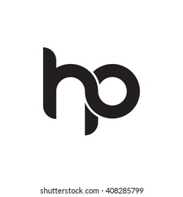 initial letter hp linked circle lowercase monogram logo black