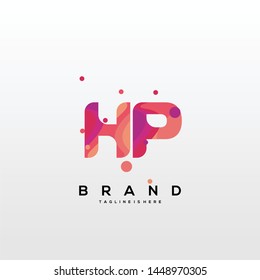 Initial letter HP logo with colorful background, letter combination logo design for creative industry, web, business and company. - Vector