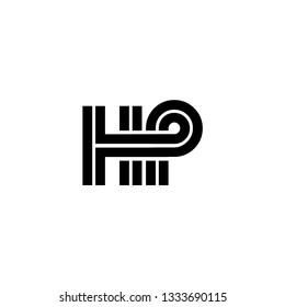 Initial Letter HP Logo Design