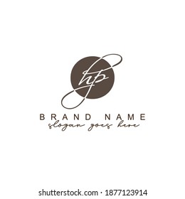 Initial Letter HP Logo - Handwritten Signature Logo Template