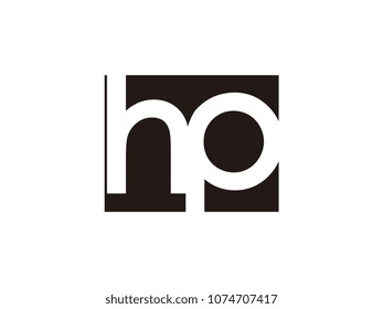 Initial letter hp lowercase logo black and white
