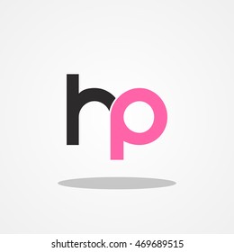 Initial letter HP lowercase logo design template black pink