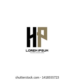 Initial letter HP minimalist art logo vector