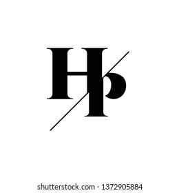 Initial Letter HP Monogram Sliced. Logo template isolated on white background