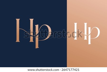 Initial letter HP PH logo design vector illustration for couple, wedding, and business