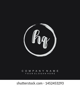 Initial letter HQ beautiful handwriting logo vector template