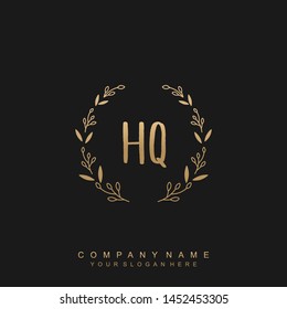 Initial letter HQ beautiful handwriting logo vector template