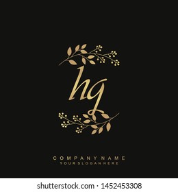 Initial letter HQ beautiful handwriting logo vector template