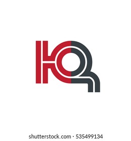 Initial Letter HQ KQ Linked Design Logo Red Black