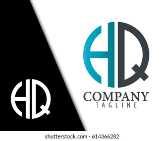 Initial Letter HQ With Linked Circle Logo