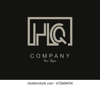 Initial Letter HQ Linked Logo With Box