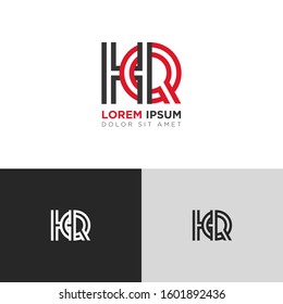 Initial Letter HQ linked uppercase overlap modern logo design template. Suitable for business, consulting group company