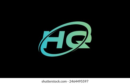 Initial Letter HQ Logo. Creative And Modern HQ logo Design on black background.