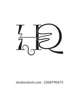 
Ursprüngliche Buchstaben HQ Logo Design kreatives modernes Symbol Symbol Monogramm