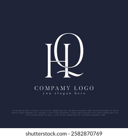 Initial letter HQ and QH modern monogram and elegant logo design