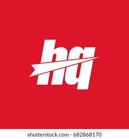 initial letter hq white logo in red background