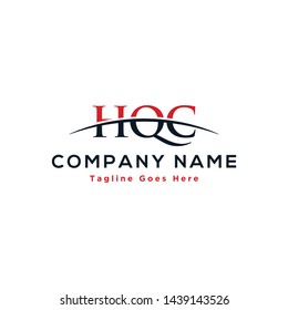 Initial letter HQC, overlapping movement swoosh horizon logo company design inspiration in red and dark blue color vector