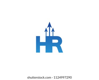 Initial Letter HR Arrow Chart Finance Business
