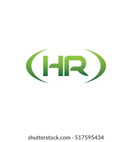 initial letter HR brackets uppercase logo green vector element template design