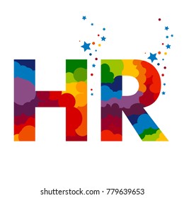 Initial letter HR, Colored Lettering. Illustration. Ready for poster or artwork design.