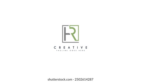Ilustración vectorial inicial de diseño de logotipo geométrico HR.