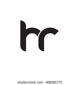 initial letter hr linked circle lowercase monogram logo black