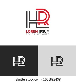 Initial Letter HR linked uppercase overlap modern logo design template. Suitable for business, consulting group company