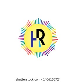 Initial Letter HR  logo branding element