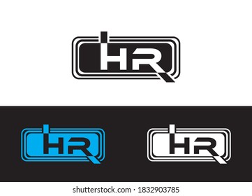 Initial Letter HR Logo or Icon Design Vector Image Template