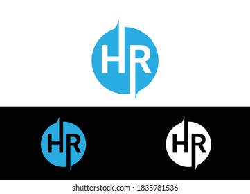 Initial Letter HR Logo or Icon Design Vector Image Template