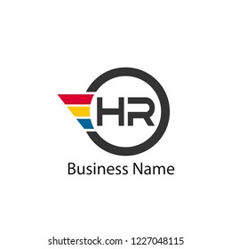 Initial Letter HR Logo Template Design