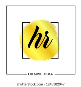 Initial Letter HR Logo Template Design