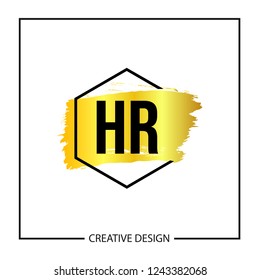 Initial Letter HR Logo Template Design