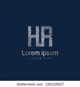 Initial Letter HR Logo Template Vector Design