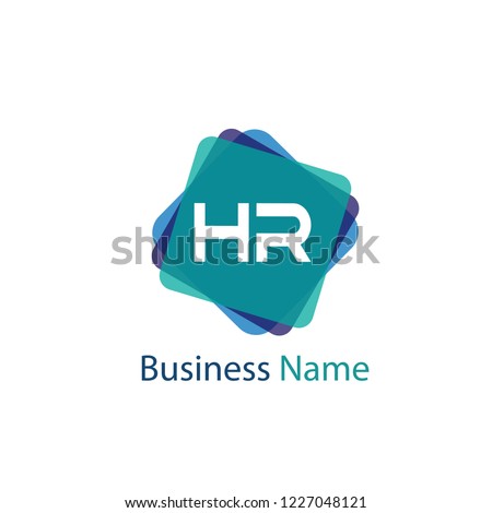 Initial Letter HR Logo Template Design