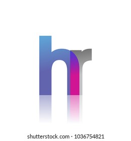 Initial Letter HR Lowercase overlap Logo Blue, pink and grey, Modern and Simple Logo Design.