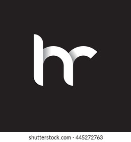 initial letter hr modern linked circle round lowercase logo white black