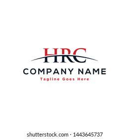 Initial letter HRC, overlapping movement swoosh horizon logo company design inspiration in red and dark blue color vector