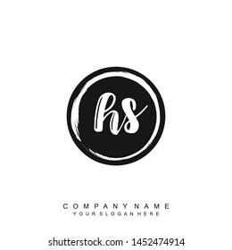 Initial letter HS beautiful handwriting logo vector template