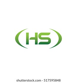initial letter HS brackets uppercase logo green vector element template design