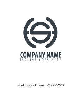 Initial Letter HS Design Logo