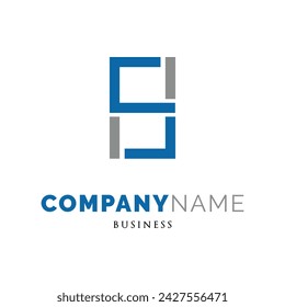 Initial Letter HS Icon Logo Design Template