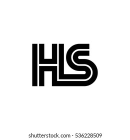 Initial Letter HS Linked Design Logo Black