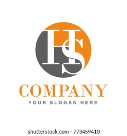 Initial Letter HS logo
