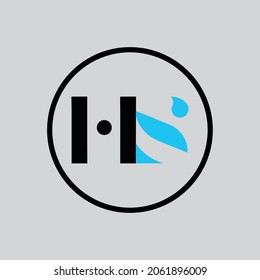 initial letter HS logo design