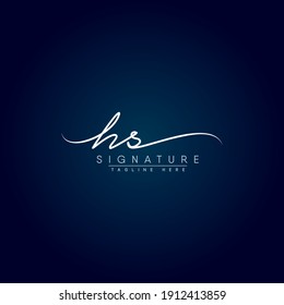 Initial Letter HS Logo - Handwritten Signature Logo