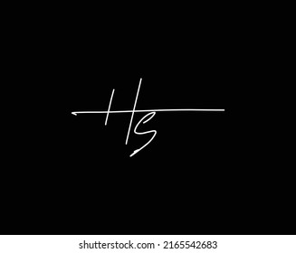 Logo für den Anfangsbuchstaben Hs - handgeschriebenes Signaturlogo