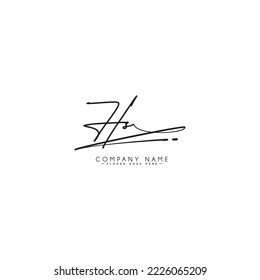 Initial Letter HS Logo - Handwritten Signature Logo